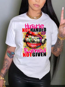 <span class=keywords><strong>24</strong></span> Phong Cách Mùa Hè Của Phụ Nữ T-Shirts Thời Trang Môi In Quá Khổ Áo Thun Giản Dị Tops Trắng Đen Cộng Với Kích Thước Phụ Nữ T Áo Sơ Mi - Product Image 3