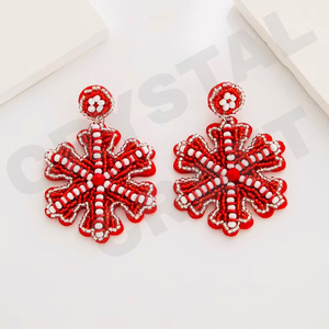 Boucles d'oreilles Multi Porrat Dangle New Arrival Cross-Border Handmade Beads Gold Trendy Creative for Parties Christian Style - Product Image 3