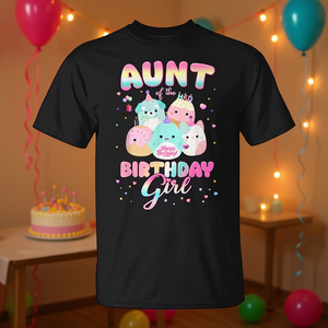 Maglietta Promozionale per la Festa di Compleanno della Famiglia con Scritta 'Squish Squad' per la Sorella di Compleanno - Product Image 3