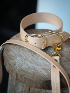 Conjunto de Collar y correa para perro, 38mm de ancho, Natural - Product Image 5