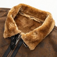 Erkekler İçin Özelleştirilebilir Renkli Tilki Kürkü Dolgulu Kışlık Sıcak Sherpa Shearling Suni Kürk Astarlı Kişiselleştirilebilir Deri Ceket