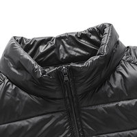Veste matelassée en toile pour homme, style streetwear, bleu marine, légère, isolée, imperméable, chaude, pour l'extérieur, OEM, brodée, col montant