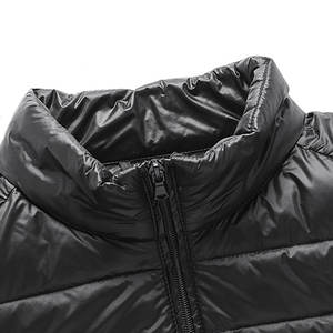 Veste matelassée en toile pour homme, style streetwear, bleu marine, légère, isolée, imperméable, chaude, pour l'extérieur, OEM, brodée, col montant - Product Image 3