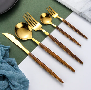 Ensemble de couverts en métal d'apparence unique et élégante vaisselle de table ensemble de couverts pour événement de mariage couteau à dîner cuillère fourchette décor de restaurant à la maison - Product Image 1