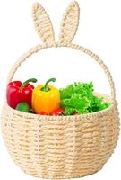 Panier de Pâques tendance en forme de lapin en jonc de mer, tressé à la main au Vietnam, pour une décoration intérieure élégante et pour servir des fleurs et des bonbons avec raffinement