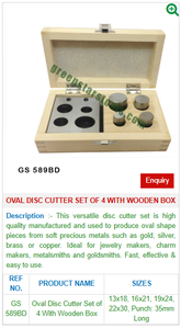 Juego de 4 cortadores de disco ovalado con caja de madera GS 589BD Herramientas de joyería para joyeros - Product Image 2