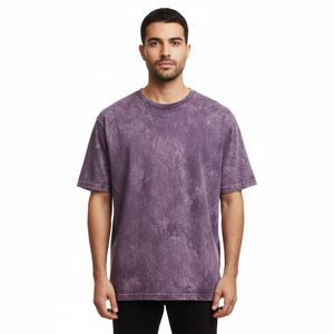 เสื้อยืดชายลายกรดฟอกสีอ่อนแบบพรีเมี่ยมผ้าคอตตอน100% นิ่มแห้งเร็วระบายอากาศได้ดีมีสไตล์สวมใส่ในยิม - Product Image 1