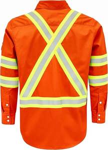 Safety Reflective High Visibility Long Sleeve Button Up Shirts Construction Work Shirts - Product Image 4