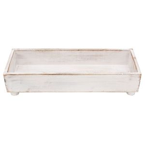 Plateau en bois de manguier avec finition blanche Plateau décoratif en bois pour salon chambre et cuisine Plateau de décoration d'intérieur élégant - Product Image 1