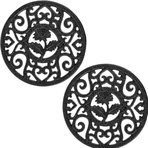 Dessous de plat élégants en métal indien argent fini fait à la main carré rond sous-plat pour casserole et dessous de plat pour Table de cuisine pas cher - Product Image 4