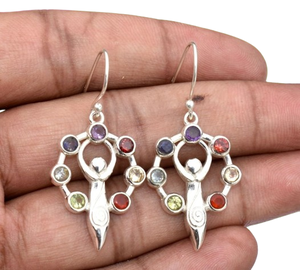High Quality Girls <b>Stone</b> Earrings for Women Mulit <b>Colour</b> Gemstone Earrings 925 Solid Sterling Silver Dangle Silver Jewelry - Product Image 1
