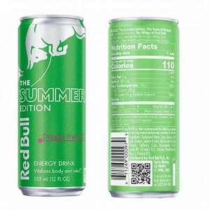 RedBull Green Edition Energy Drink Saveur Cerise Sans Sucre Énergie Puissante 114mg Caféine Plus Taurine Vitamines B 12 Fl Oz Pack de 24 - Product Image 1