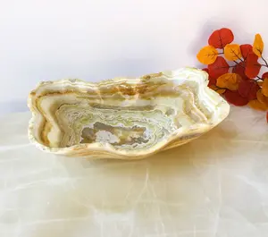 Bol unique en pierre d'onyx blanc, bol en pierre naturelle blanche, bol en onyx belle pièce maîtresse en onyx - Product Image 5