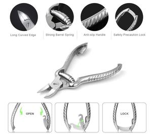 Altresco Pince à ongles en acier inoxydable avec verrouillage arrière et lames concaves Poignée imprimée Emballage en boîte - Product Image 3