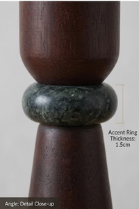 Candelero de Madera con Forma Cónica y Acento de Mármol, Base de 6 cm, Decoración para el Hogar - Product Image 4