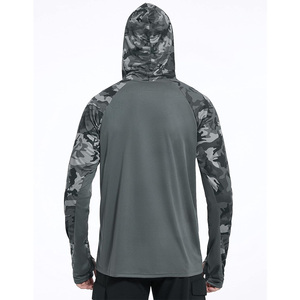 Chemises de pêche personnalisées imprimées pour hommes avec capuche manches longues tissu respirant conception OEM pour les vêtements d'équipe et les événements en plein air - Product Image 2