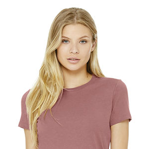 Camiseta de algodón peinado con cinta de hombro para mujer, camisa de longitud corporal más larga 100% Airlume, hilada con anillo, 32, malva de 4,2 oz - Product Image 4