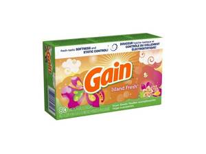 Toallitas Suavizantes para Secadora Gain Island Fresh con Aroma Tropical de Larga Duración - Product Image 2