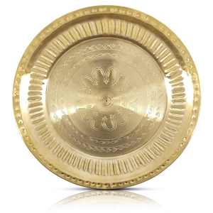 Cổ Điển Brass <span class=keywords><strong>Om</strong></span> Thiết Kế Pooja Aarti Tấm Phòng Và Nhà Đền Thali Với Biểu Tượng <span class=keywords><strong>Om</strong></span> Và Gayatri Thần Chú Bhog Tấm Cho Bán - Product Image 4