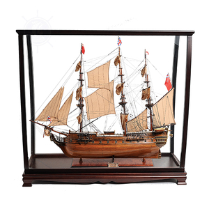 HMS Surprise Large <b>Wooden</b> Nautical Replica Painted Cedar Art Model <b>Crafts</b> for Home Furniture Table Top Display Case Wholesale - Product Image 1