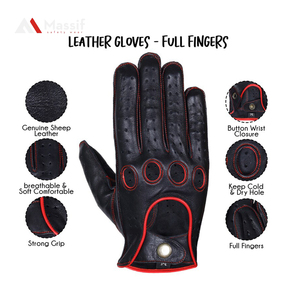 Gants de conduite pour hommes en cuir d'agneau véritable de qualité supérieure, doux, respirants, légers, antidérapants, toutes saisons, OEM, rétro, numériques - Product Image 5