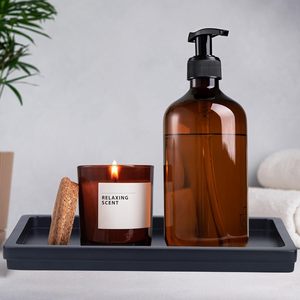 Plateau de décoration moderne pour clés portefeuilles serviettes parfums pots de plantes bois d'acacia naturel salle de bain vanité plateau organisateur pour cosmétiques - Product Image 5