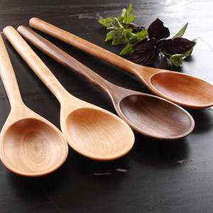 Cuchara de Madera Natural de Estilo Japonés con Mango Largo, Utensilio de Cocina para Cocinar, Mezclar y Servir, Ecológico, Degradable, Hecho a Mano, para Fiestas - Product Image 5