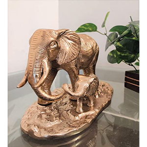 Pièce maîtresse d'éléphant en métal en laiton de qualité exclusive Statue d'éléphant classique pour la décoration de table à la maison Sculpture à prix abordable - Product Image 2