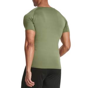 Camiseta deportiva personalizada al por mayor para hombre, de compresión, manga corta, poliéster y spandex, cuello redondo, de secado rápido. - Product Image 5