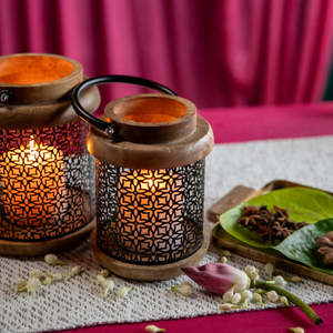 Customizable Home Decoration <b>Tea</b> <b>Light</b> Holder New Design Metal and Wood with Iron for <b>Christmas</b> - Product Image 3