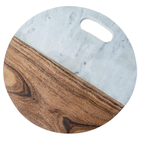 Utensilios de cocina de color marrón, mármol redondeado y madera, tabla de cortar de madera de diseño único, bloque para cortar queso, novedad - Product Image 1