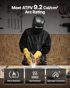 Chaqueta de Soldadura de Cuero Resistente al Fuego, Chaqueta de Seguridad de Alta Resistencia - Product Image 5