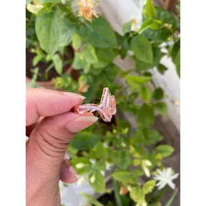 Bague en Morganite Poire en Argent Sterling 925 Faite à la Main, Fournisseur de Bijoux en Gros - Product Image 5