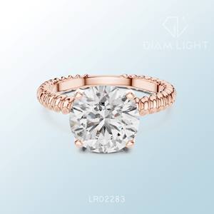 Bague solitaire blanche de qualité supérieure, taille ronde, clarté VS+, couleur F, certifiée IGI, sur mesure, bijoux fins, pièce unique - Product Image 5