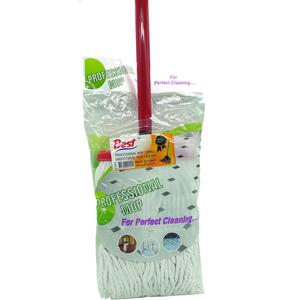 Serpillère professionnelle en coton turc industriel de 300 g pour le nettoyage humide des sols, avec manche en métal - Product Image 1