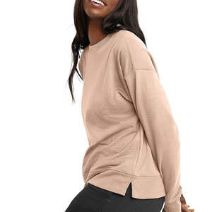 Qualité supérieure Femmes Sweat 100% Coton Solide Sweats Logo Personnalisé Impression Respirant Léger OEM Service - Product Image 2