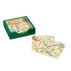 Sous-verres carrés en laque dorée en forme de fleur, fabriqués directement par le fabricant, Vietnam, écologiques, couleur personnalisable, 10x10cm - Product Image 1