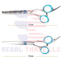 Kit Profesional de 3 Piezas de Tijeras de Peluquería Canina y Felina, Portátiles, de Acero Inoxidable, Multifuncionales, con Tijeras de Entresacar, Peine y Estuche