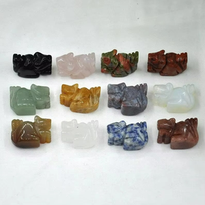 รูปปั้นพลอยรูปกระรอกสำหรับตกแต่งบ้านทำจากแร่ธรรมชาติคุณภาพสูงแกะสลักด้วยมือ - Product Image 2