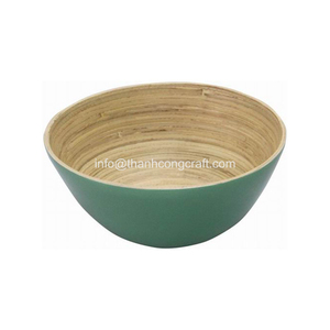 Grand bol à salade en bambou pour fruits, ustensiles de cuisine faits à la main par un fabricant vietnamien, bols jetables - Product Image 2