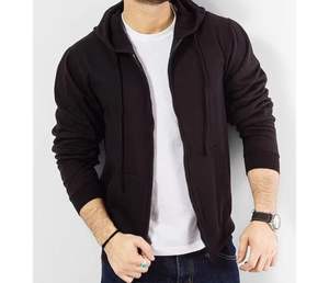 Sweat à capuche zippé pour homme, personnalisé, de haute qualité, en polyester/coton, coupe classique, avec poche brodée, coupe-vent et respirant - Product Image 3