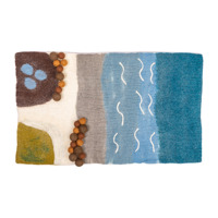 Tapis en feutre fait main, design paysage fluvial coloré, éducatif, DIY, décoratif, taille personnalisée, idéal pour la maison, la crèche et l'espace de jeu pour enfants