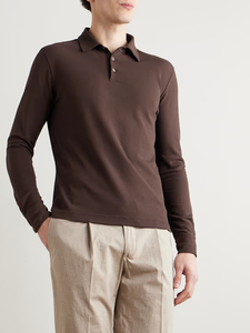 <b>Brown</b> <b>Men's</b> Quick-Drying Breathable Cotton for Polo T-<b>Shirt</b> Summer Sports Casual Golf Knitted Top Custom Logo Solid Eco-Friendly - Product Image 2