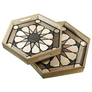Plateaux de service en bois pour la décoration intérieure moderne Plateau de ramadan rectangulaire au design de minaret pour les fournitures d'hôtel pour le ramadan - Product Image 3