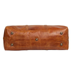 Sac de voyage Weekender en cuir véritable avec logo personnalisé Sac polochon de nuit Sac de sport de sport fourre-tout pour hommes à un prix très abordable - Product Image 4