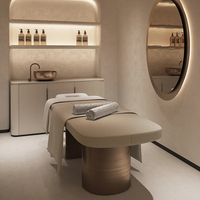 Arredamento per Salone di Bellezza, Attrezzature con Postazione per Parrucchiere, Scaffale Espositivo per Cosmetici, Set di Mobili per Salone di Bellezza Personalizzabile