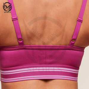 สปอร์ตบราไร้รอยต่อสำหรับผู้หญิงสปอร์ตบราสำหรับเล่นฟิตเนสยืดได้พร้อมโลโก้ - Product Image 4