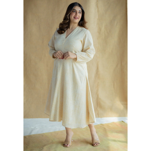 Vestido suelto de algodón respetuoso con el medio ambiente Vestido suelto de algodón con ajuste ajustable Vestidos de algodón para mujeres - Product Image 6