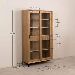 Organizador de almacenamiento de madera de acacia para sala de estar, estante de exhibición, estantería de escritorio de madera ajustable - Product Image 2