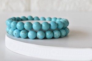 Top Premium Quality Selling Turquoise 8mm Round <b>Beaded</b> Bracelet Semiprecious Healing <b>Crystals</b> for Jewelry At Wholesale Price - Product Image 2